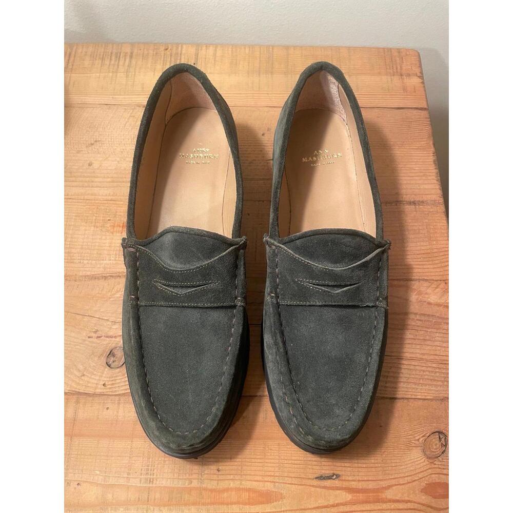 Ann Mashburn Green Suede Lug Sole Loafers – Size 40 (New With Tags)
